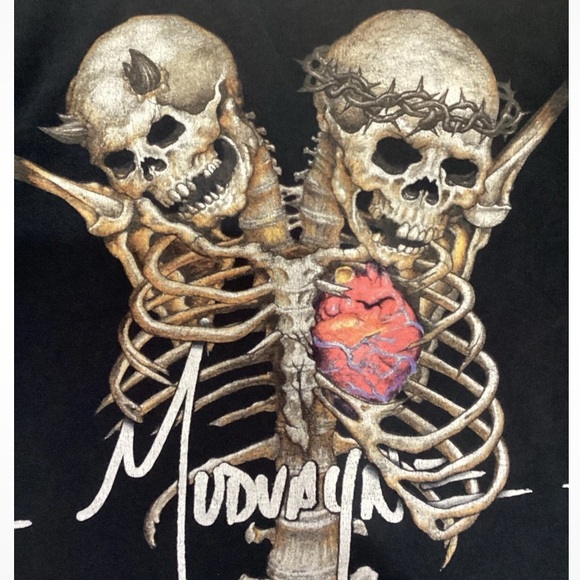 Vintage Mudvayne Skull Promo Shirt Dual Sided 90s - Picture 2 of 4